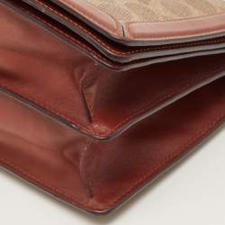 Pre Owned حقيبة كروس بودي كوتش رايلي كانفاس مغلف بالشعار بني