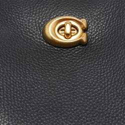 Pre Owned Coach Willow Black Leather Bucket Bag