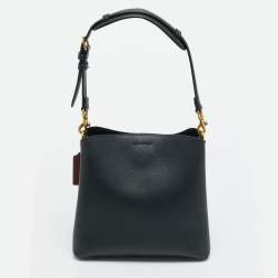 Pre Owned Coach Willow Black Leather Bucket Bag