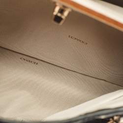 مملوكة مسبقًا Coach Gramercy Black Croc Embossed Leather Top Handle Bag