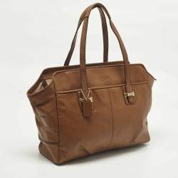 مملوكة مسبقًا حقيبة يد كوتش تايلور أليكسيس جلد بني متعددة الاستعمالات