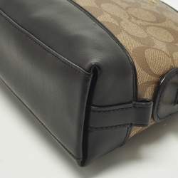 Pre Owned حقيبة كروس كوتش قماش مشمع بنقوش بنية / سوداء