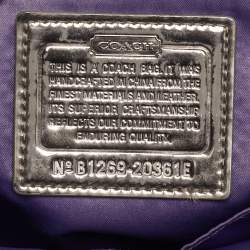 مملوكة مسبقًا حقيبة يد كوتش بوبى جلد رمادي لامع ميتاليك