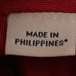 Pre Owned حقيبة كتف كوتش مجموعة حقوق كانتفاس مضغوط وتفاصيل جلدية بنية/حمراء