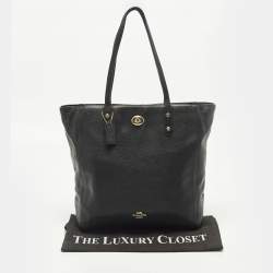 Pre Owned Coach Town Black Leather Tote