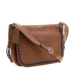Coach Brown Leather Rivets Dakotah Crossbody Bag