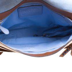 Coach Brown Leather Rivets Dakotah Crossbody Bag