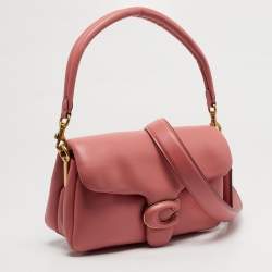 Pre Owned حقيبة كتف كوتش تاببي باللون البرتقالي جلد ونظام وسادة 26