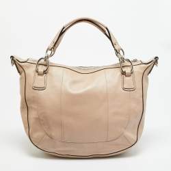 Pre Owned Coach Kristin Blush Pink Woven Leather Satchel