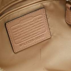 Pre Owned Coach Kristin Blush Pink Woven Leather Satchel