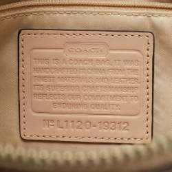 Pre Owned Coach Kristin Blush Pink Woven Leather Satchel