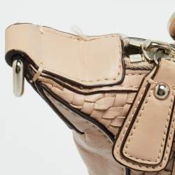 Pre Owned Coach Kristin Blush Pink Woven Leather Satchel