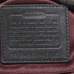 Pre Owned Coach Brooke Black Op Art Jacquard and Leather Hobo