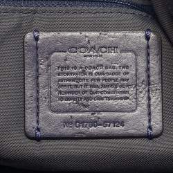 Pre Owned حقيبة كتف كوتش جلدية زرقاء ببحرية