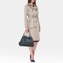 Pre Owned حقيبة كتف كوتش جلدية زرقاء ببحرية