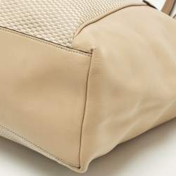 Pre Owned حقيبة يد توتس كوتش آفا قماش و جلد بيج