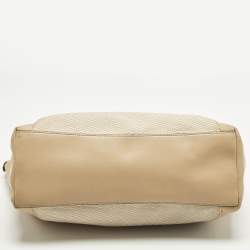 Pre Owned حقيبة يد توتس كوتش آفا قماش و جلد بيج