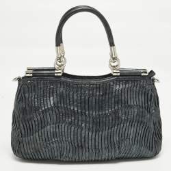مملوكة مسبقًا Coach Madison Pinnacle Carrie Metallic Pleated Leather Satchel