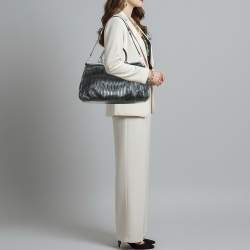 مملوكة مسبقًا Coach Madison Pinnacle Carrie Metallic Pleated Leather Satchel