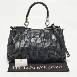 مملوكة مسبقًا Coach Madison Pinnacle Carrie Metallic Pleated Leather Satchel