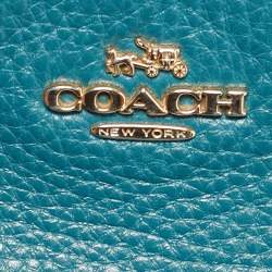 Pre Owned حقيبة كروس كاميرا جلد أخضر بلون البركة بكيسين بسحاب مزدوج من كوتش