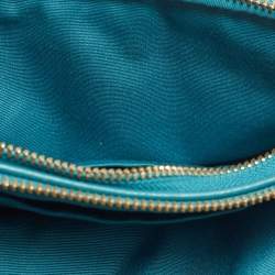 Pre Owned حقيبة كروس كاميرا جلد أخضر بلون البركة بكيسين بسحاب مزدوج من كوتش