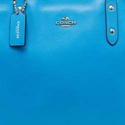Pre Owned حقيبة يد كوچ سيتي سحاب جلد أزرق