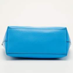 Pre Owned حقيبة يد كوچ سيتي سحاب جلد أزرق