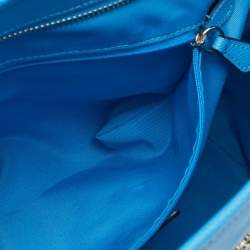 Pre Owned حقيبة يد كوچ سيتي سحاب جلد أزرق