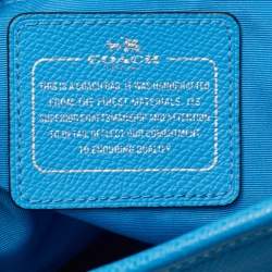 Pre Owned حقيبة يد كوچ سيتي سحاب جلد أزرق