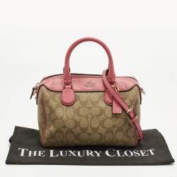 مملوكة مسبقًا Coach Bennett Mini Pink/Beige Signature Coated Canvas and Leather Satchel