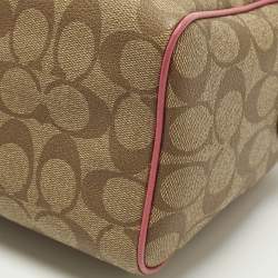 مملوكة مسبقًا Coach Bennett Mini Pink/Beige Signature Coated Canvas and Leather Satchel