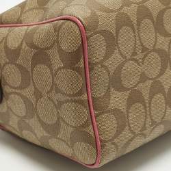 مملوكة مسبقًا Coach Bennett Mini Pink/Beige Signature Coated Canvas and Leather Satchel