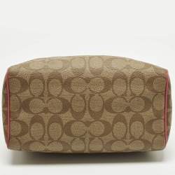 مملوكة مسبقًا Coach Bennett Mini Pink/Beige Signature Coated Canvas and Leather Satchel