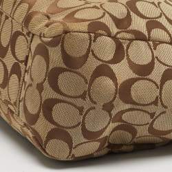 مملوكة مسبقًا Coach Beige/Brown Signature Canvas and Leather Gallery Tote