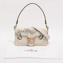 Pre Owned Coach Tabby 26 Off White Printed Leather Shoulder Bag