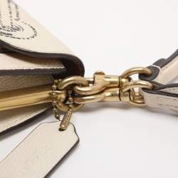 Pre Owned Coach Tabby 26 Off White Printed Leather Shoulder Bag