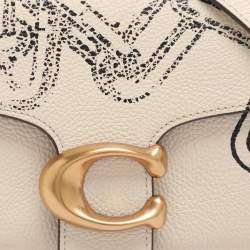 Pre Owned Coach Tabby 26 Off White Printed Leather Shoulder Bag