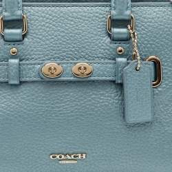 مملوكة مسبقًا Coach Blake Carryall Mini Metallic Blue Leather Crossbody Tote