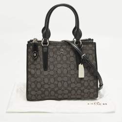 Pre Owned حقيبة ساتشل كوتش كروسبي كاريال جلد وكانفاس بني / بيج بالشعار