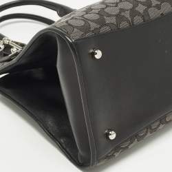 Pre Owned حقيبة ساتشل كوتش كروسبي كاريال جلد وكانفاس بني / بيج بالشعار