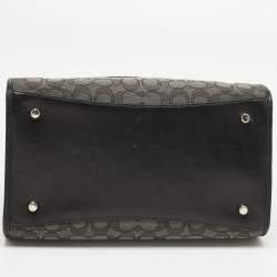 Pre Owned حقيبة ساتشل كوتش كروسبي كاريال جلد وكانفاس بني / بيج بالشعار