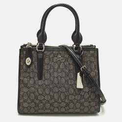 مملوكة مسبقًا Coach Crosby Carryall Black/Grey Signature Canvas and Leather Tote