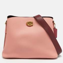 مملوكة مسبقًا Coach Willow Pink/Burgundy Leather Shoulder Bag