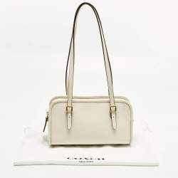 مملوكة مسبقًا حقيبة سونغ زيب كوتش مُرمَّمة جلد أبيض