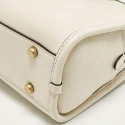 مملوكة مسبقًا حقيبة سونغ زيب كوتش مُرمَّمة جلد أبيض