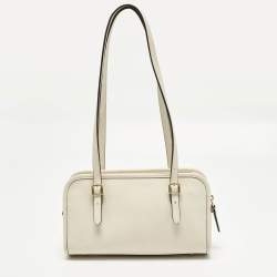 مملوكة مسبقًا حقيبة سونغ زيب كوتش مُرمَّمة جلد أبيض