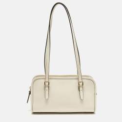 مملوكة مسبقًا حقيبة سونغ زيب كوتش مُرمَّمة جلد أبيض