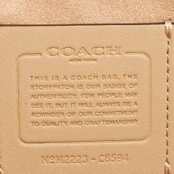 Pre Owned Coach Lane White/Brown Leather Chain Flap Shoulder Bag