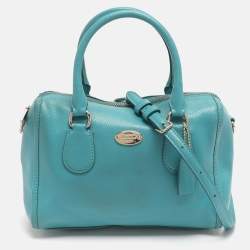 مملوكة مسبقًا Coach Bennett Mini Turquoise Leather Satchel